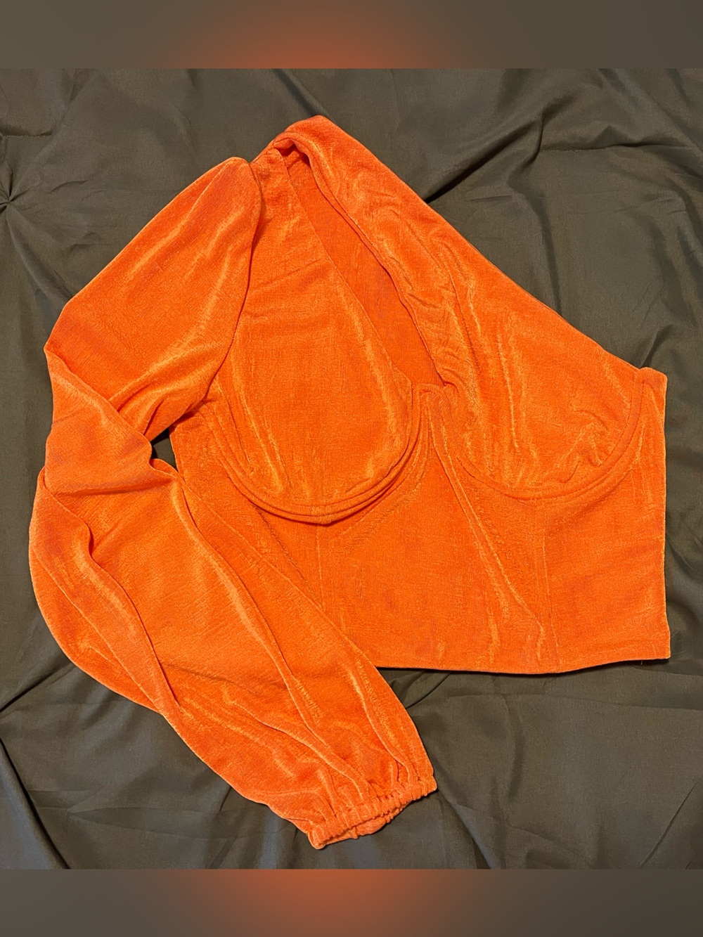 Amazon Orange One Sleeved Going Out Top - M